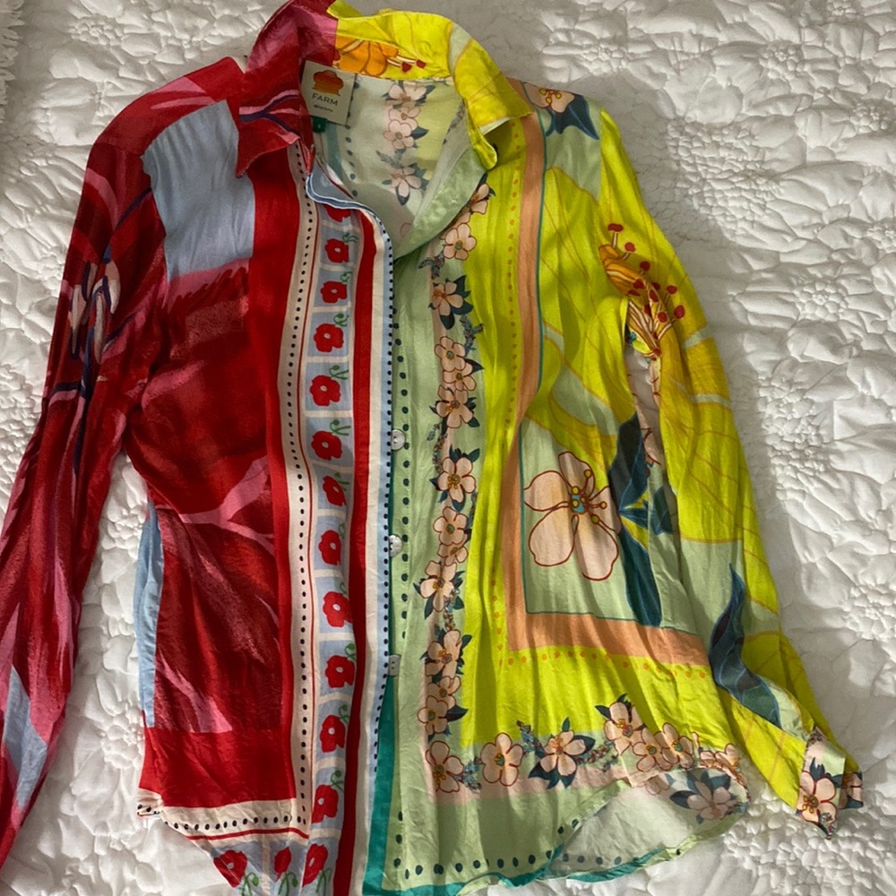 Multicolored Farm Rio Button Down